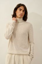 Bange Roll-Neck Jumper - Marl Pearl Grey - Men
