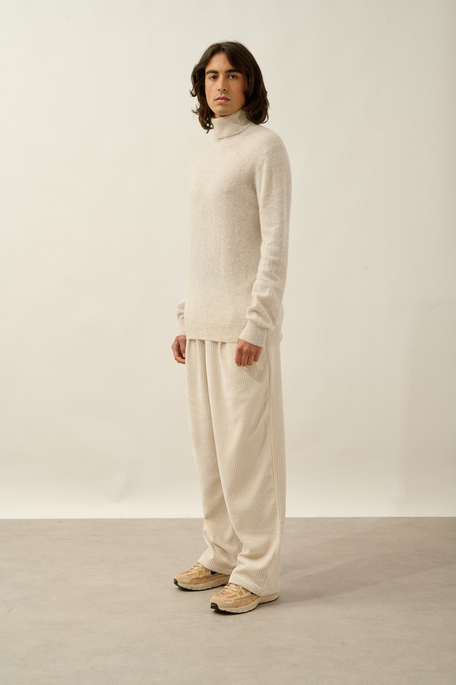 Bange Roll-Neck Jumper - Marl Pearl Grey - Men