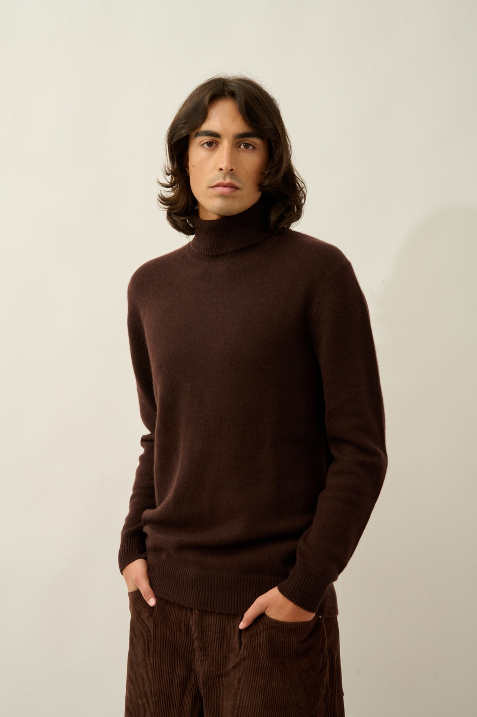 Pull Col Roulé 4 Fils Martin - Choco - Homme