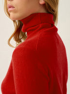Pull Col Roulé Bise - Carmin