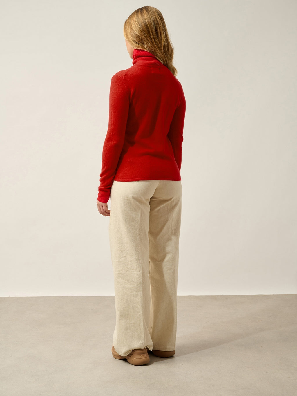 Pull Col Roulé Bise - Carmin