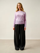 Pull Col Rond Ecrin - Mauve