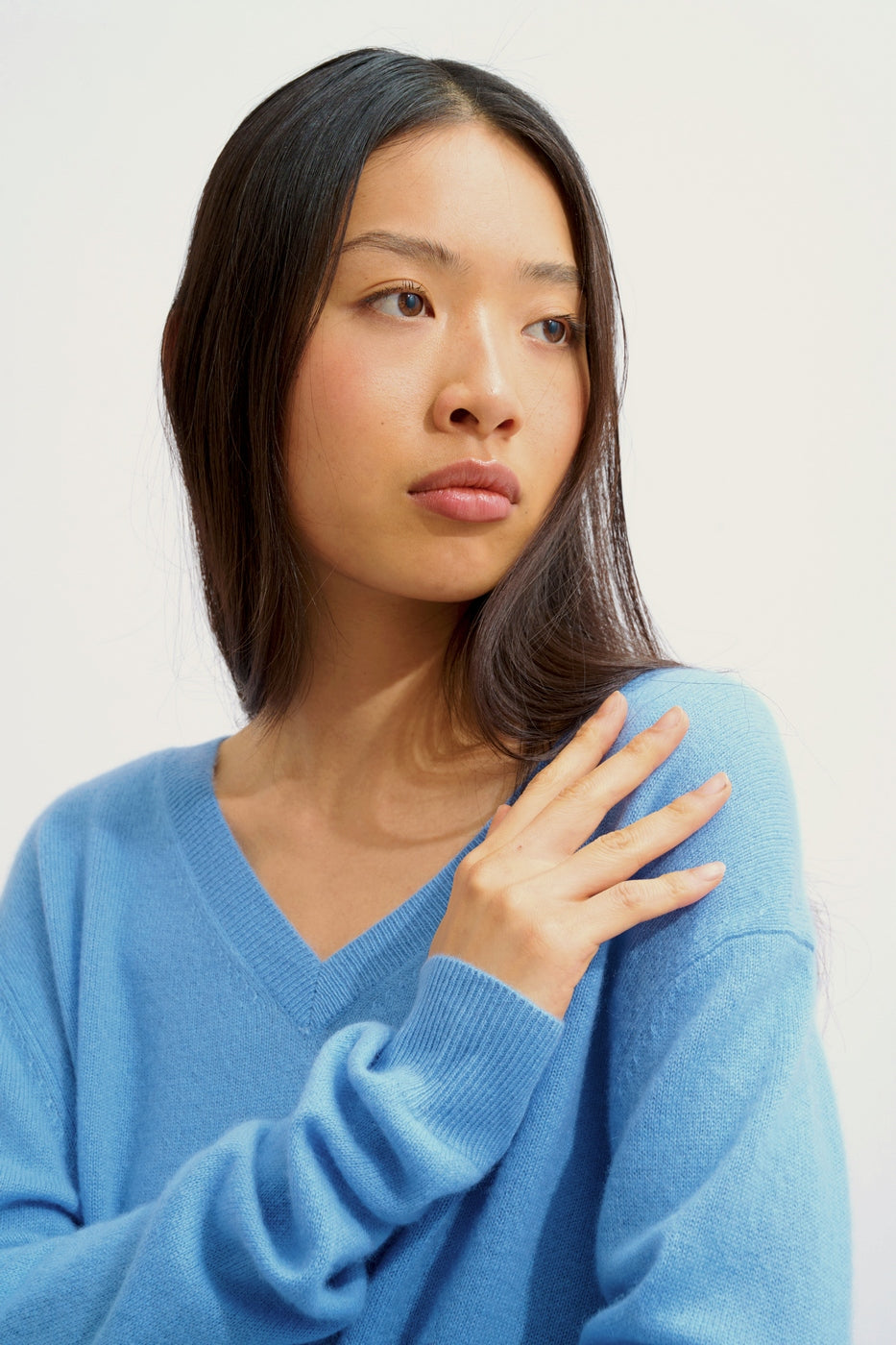 Gardoria V-Neck Jumper - Baby Blue - Women