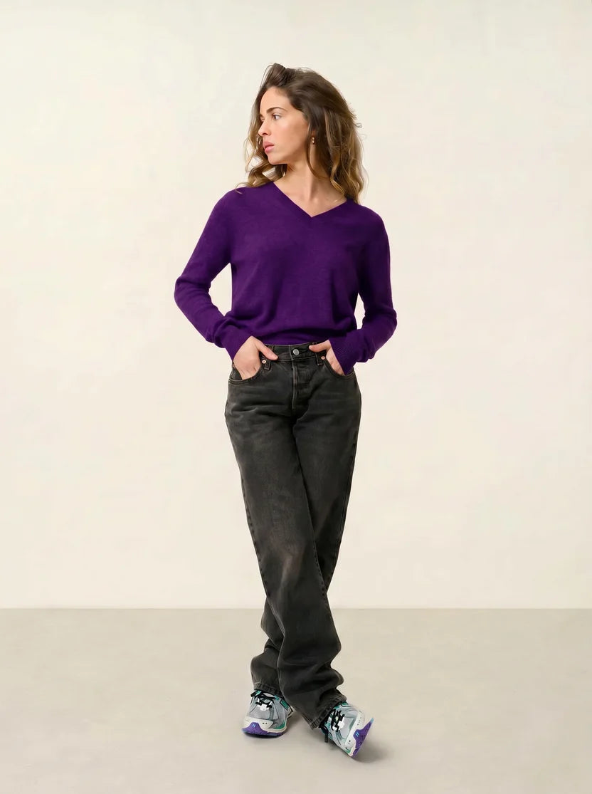 Pull Col V - Gardoria - Violette