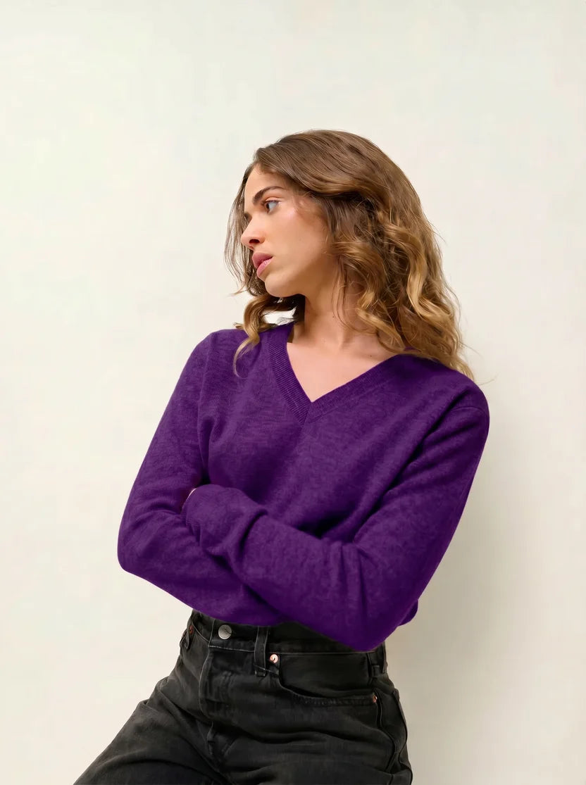Pull Col V - Gardoria - Violette