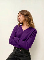 Pull Col V - Gardoria - Violette