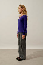 Jersey Cuello V 4 Hilos Chelsea - Purple - Mujer