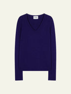 Maglione con scollo a V a 4 fili - Chelsea - Viola