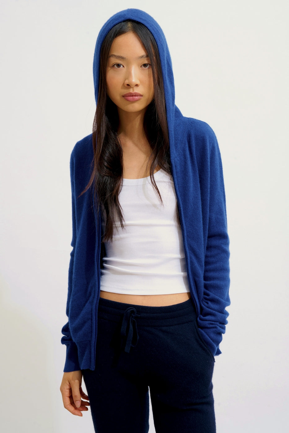 Hooded Zip Cardigan - Colombis - Ultramarine