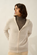Gilet Zippé Capuche - Neurre - Beige Chiné