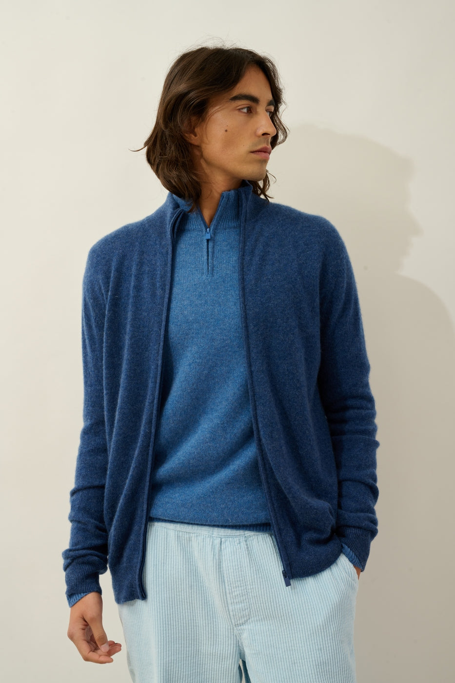 Gilet Zippé Col Montant - Albaron - Ocean Chiné