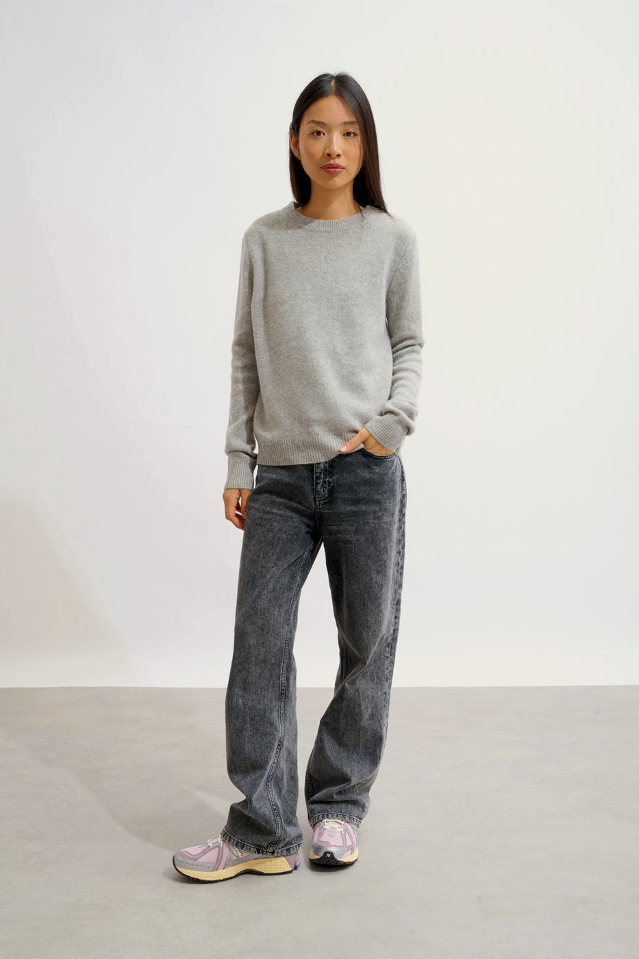 Pull Col Rond 4 Fils - Lexini - Nuage Chiné