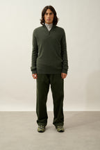 Candice Half-Zip Jumper - Mottled Khaki - Men