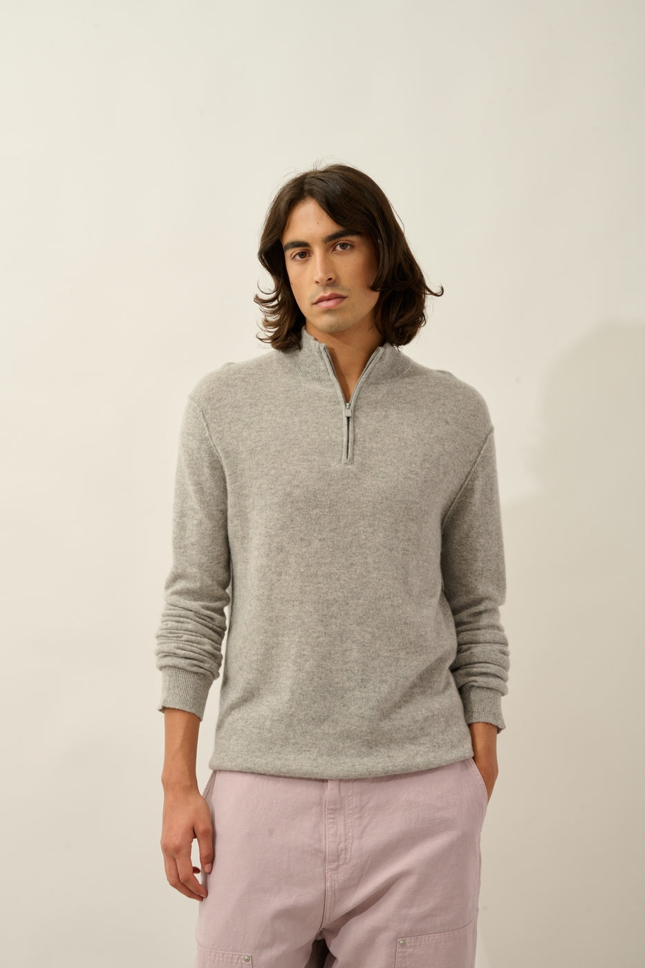 Candice Half-Zip Jumper - Heather Cloud - Men