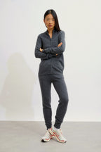 Gilet Zippé Col Montant - Ayr - Anthracite Chiné