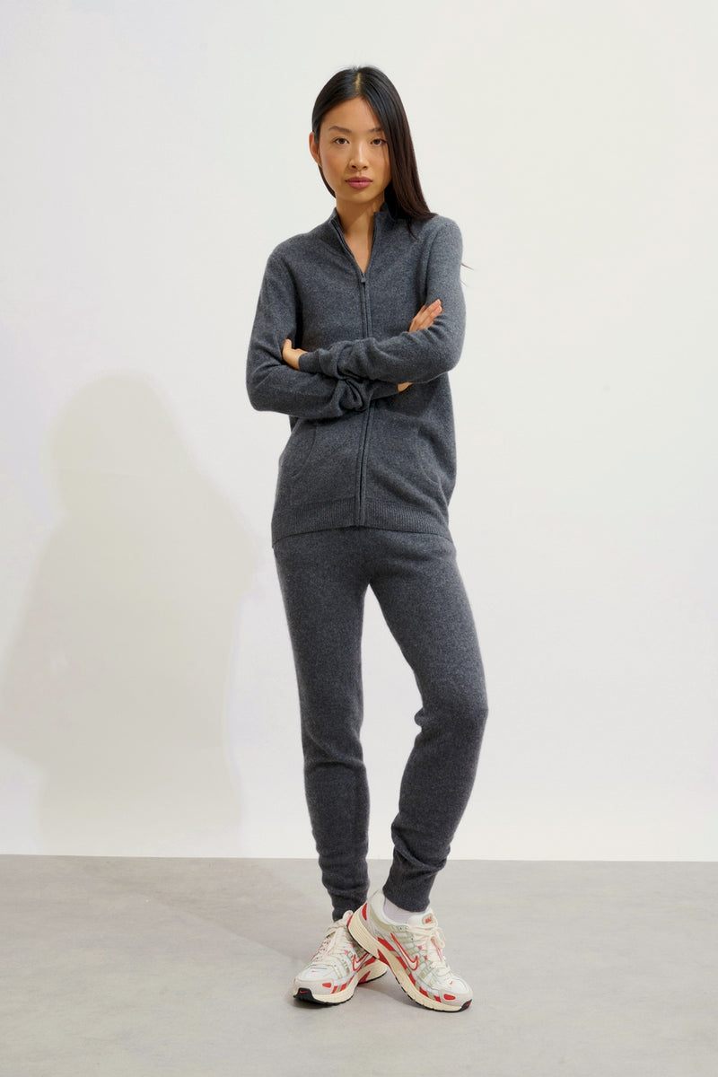 Gilet Zippé Col Montant - Ayr - Anthracite Chiné