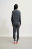 Gilet Zippé Col Montant - Ayr - Anthracite Chiné