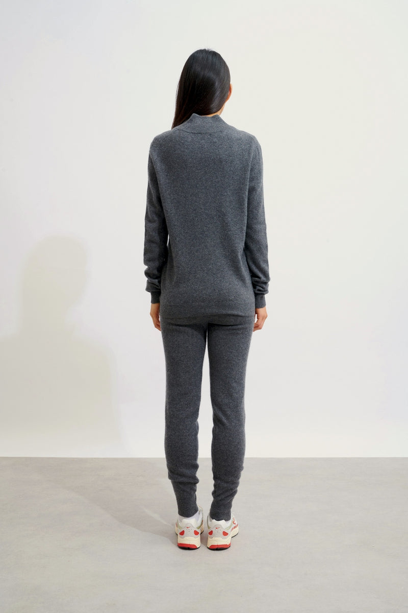 Gilet Zippé Col Montant - Ayr - Anthracite Chiné