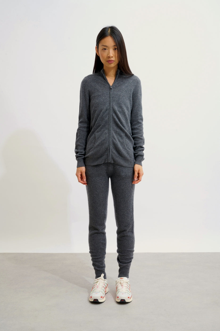 Gilet Zippé Col Montant - Ayr - Anthracite Chiné