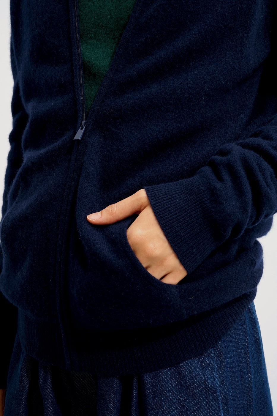 Chaleco con Cremallera y Cuello Alto - Ayr - Navy