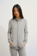 Gilet Zippé Col Montant - Ayr - Nuage Chiné