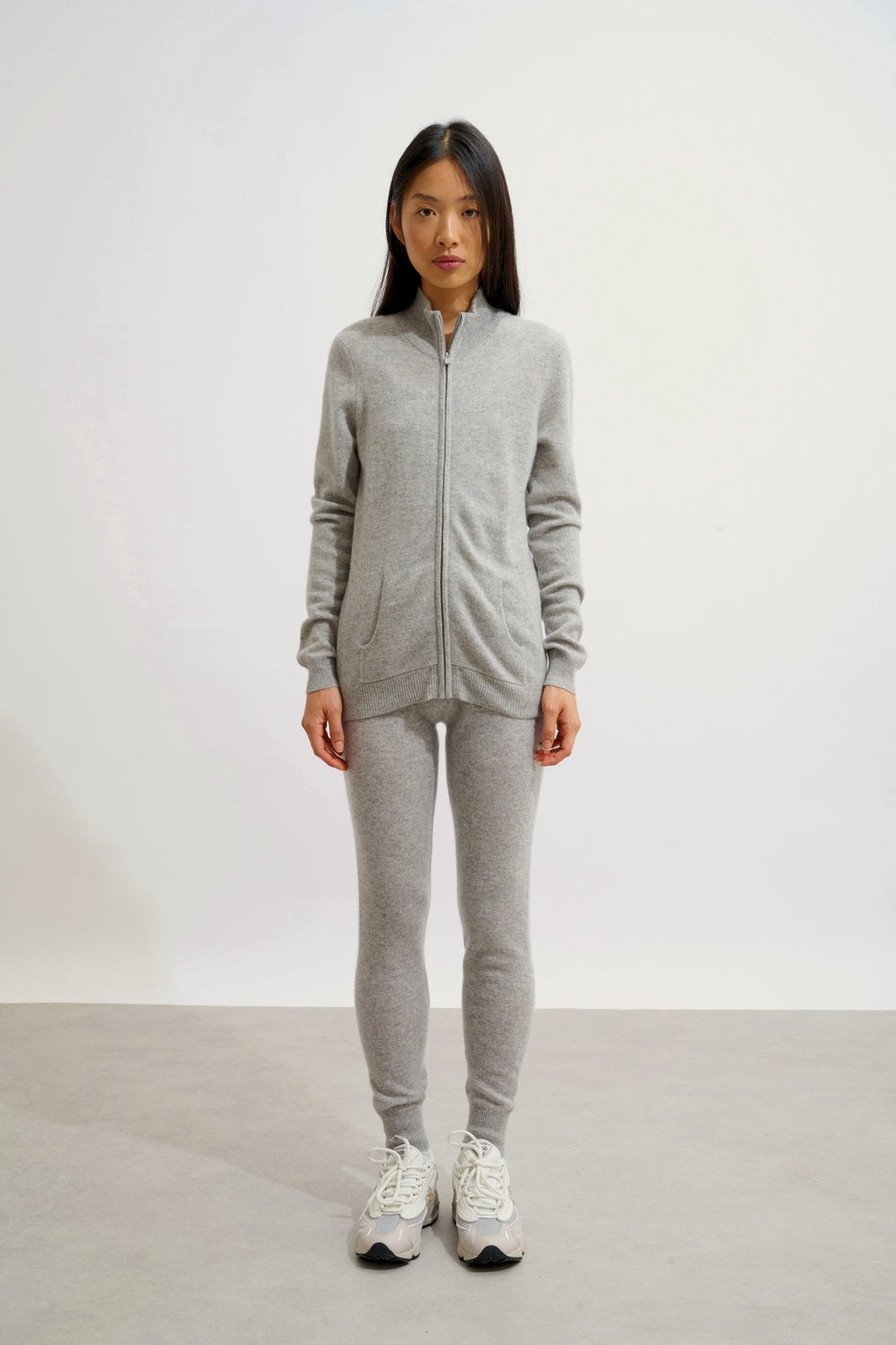 Gilet Zippé Col Montant - Ayr - Nuage Chiné