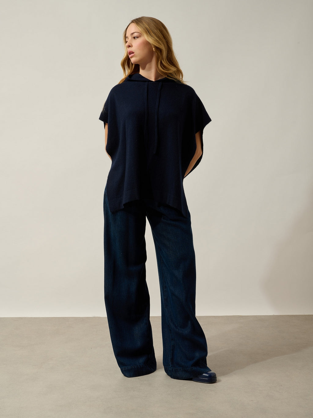 Poncho Capuche Elsa - Navy
