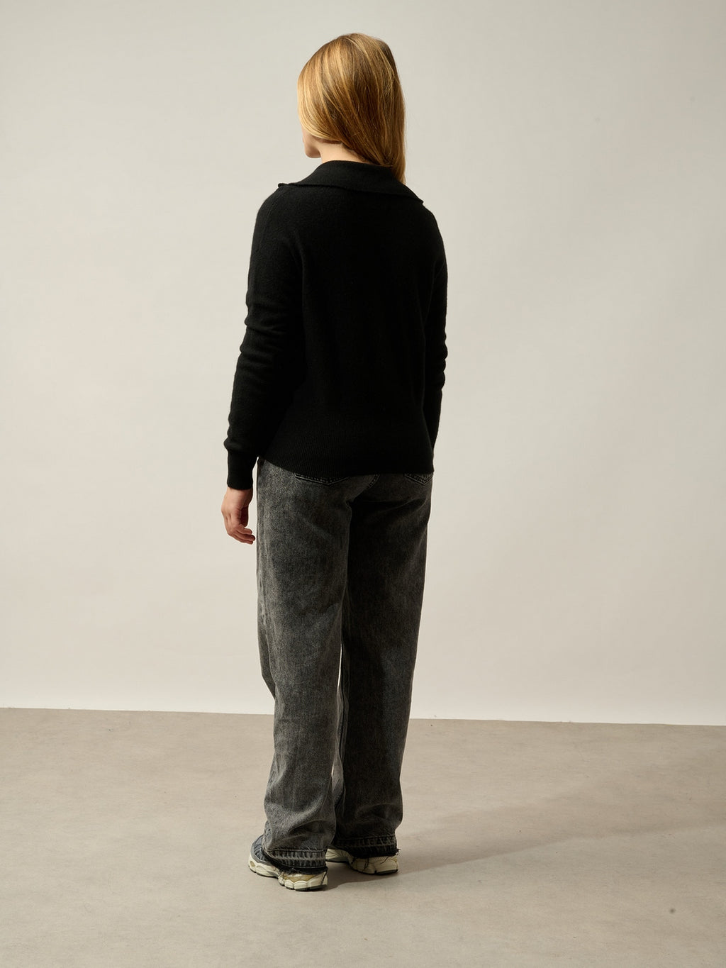 Gilet Zippé Col Camionneur Annelise - Noir