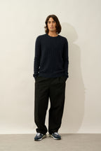 Pull Col Rond 4 Fils - Darri - Caviar