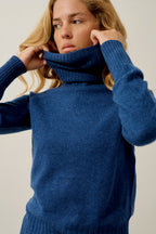 Pull Col Roulé - Cassy - Ocean Chiné