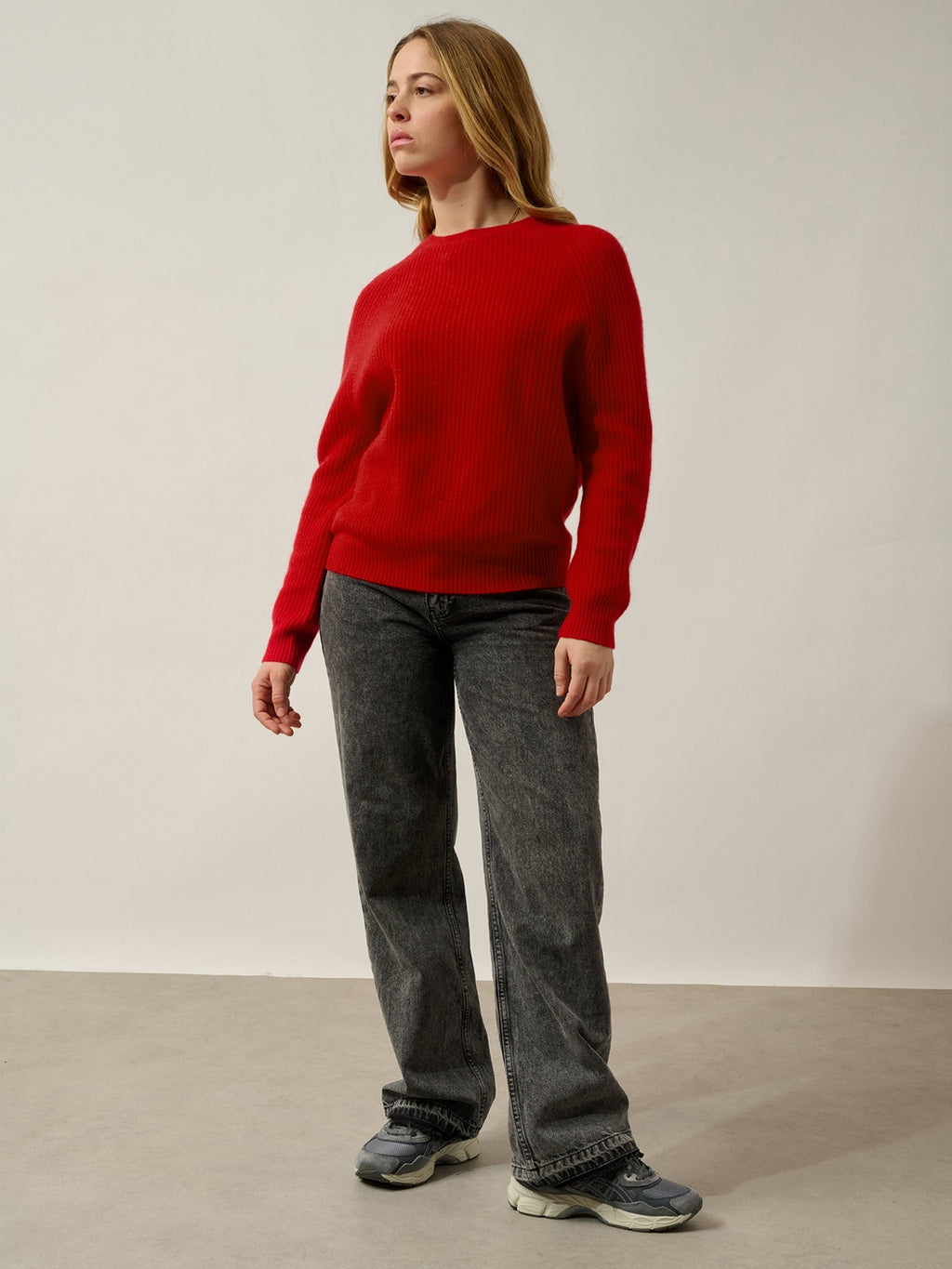 Pull Col Rond 4 Fils Oceane - Carmin