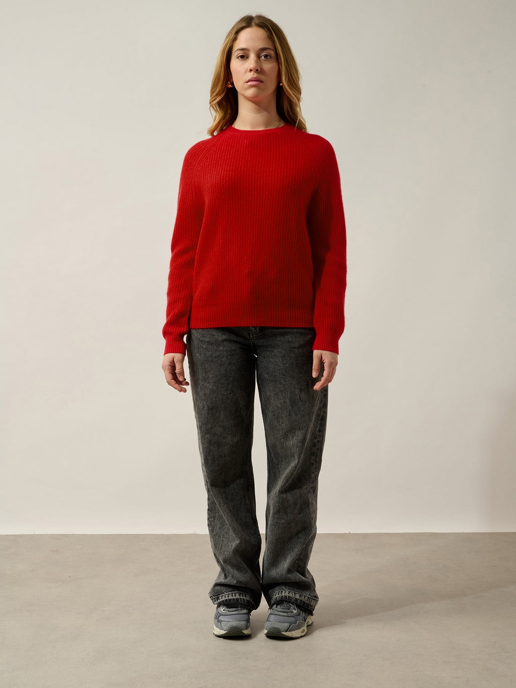 Pull Col Rond 4 Fils Oceane - Carmin