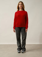 Pull Col Rond 4 Fils Oceane - Carmin
