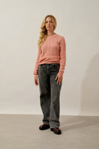 Jersey de cuello redondo de 4 hilos - Alice - Coral jaspeado