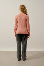 Jersey de cuello redondo de 4 hilos - Alice - Coral jaspeado