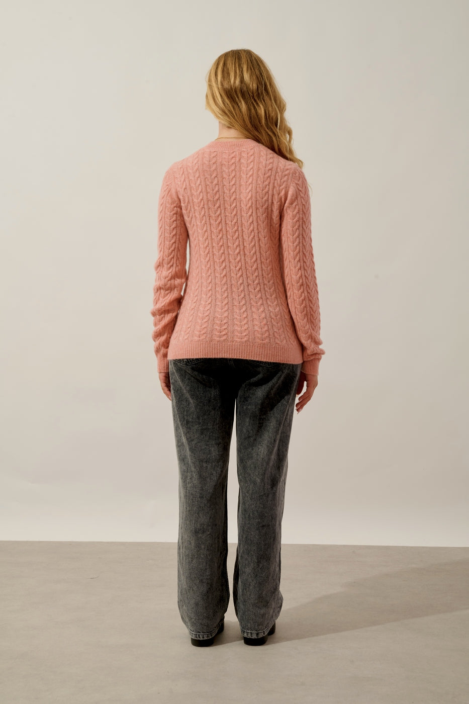 Jersey de cuello redondo de 4 hilos - Alice - Coral jaspeado
