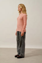 Jersey de cuello redondo de 4 hilos - Alice - Coral jaspeado