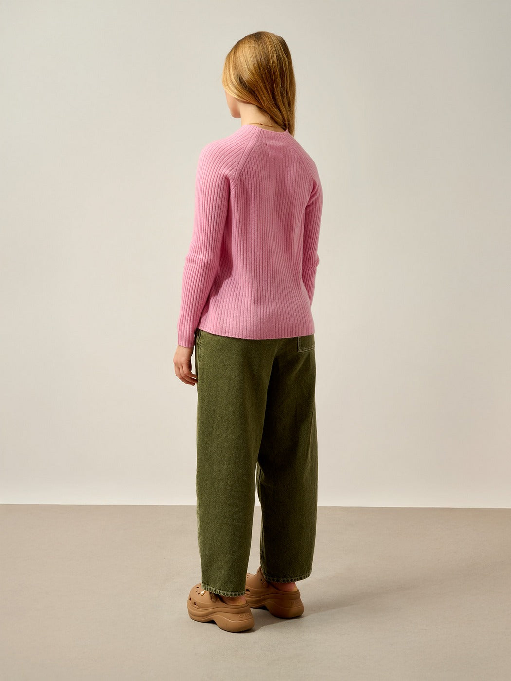Pull Col Montant Boutons Poignets Assia - Dragée