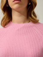 Pull Col Montant Boutons Poignets Assia - Dragée