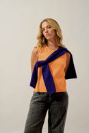 Débardeur Col Rond 6 Fils - Dampa - Mandarine Fluo