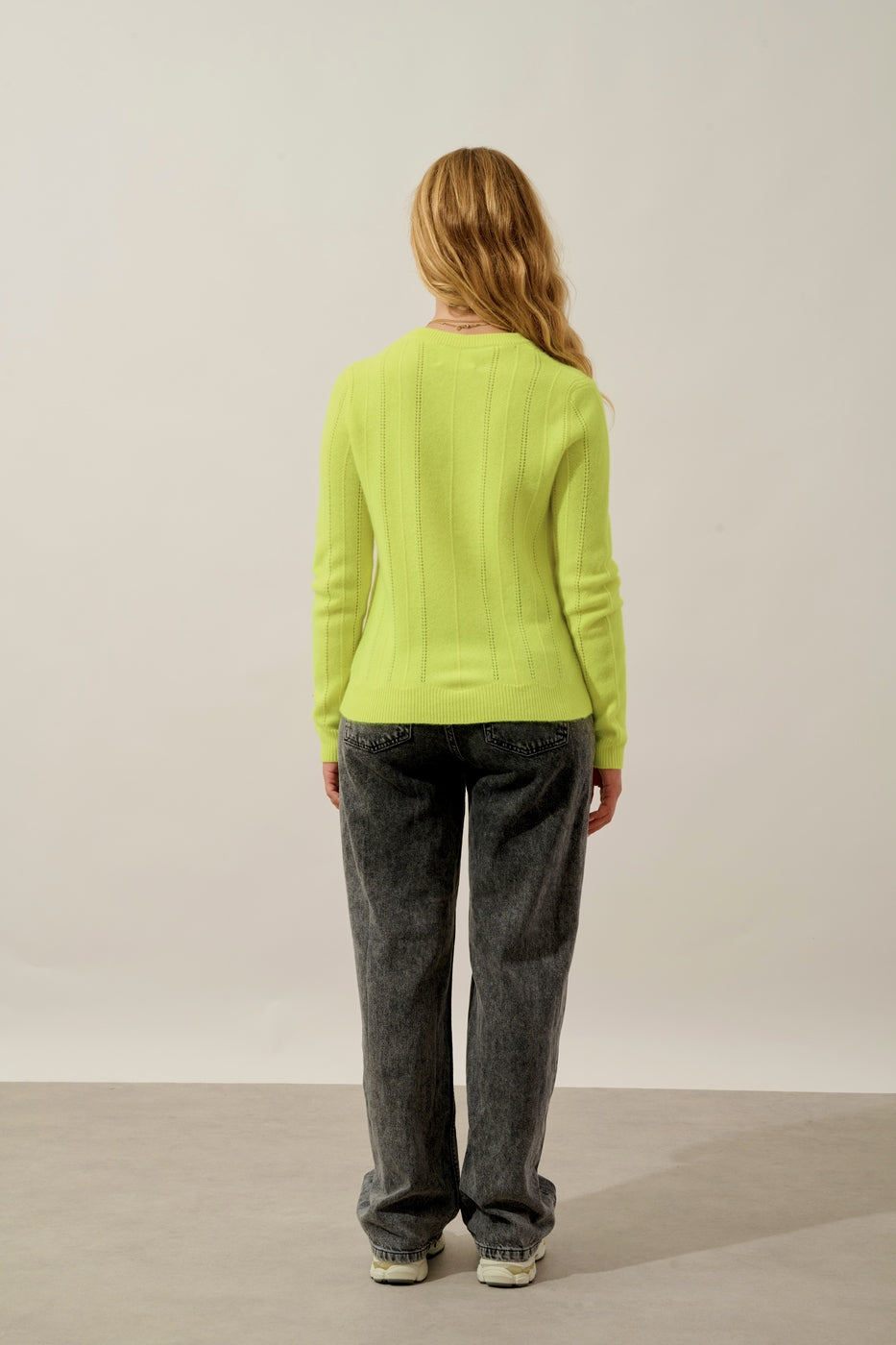 Pull Col Rond 4 Fils - Corva - Jaune Fluo