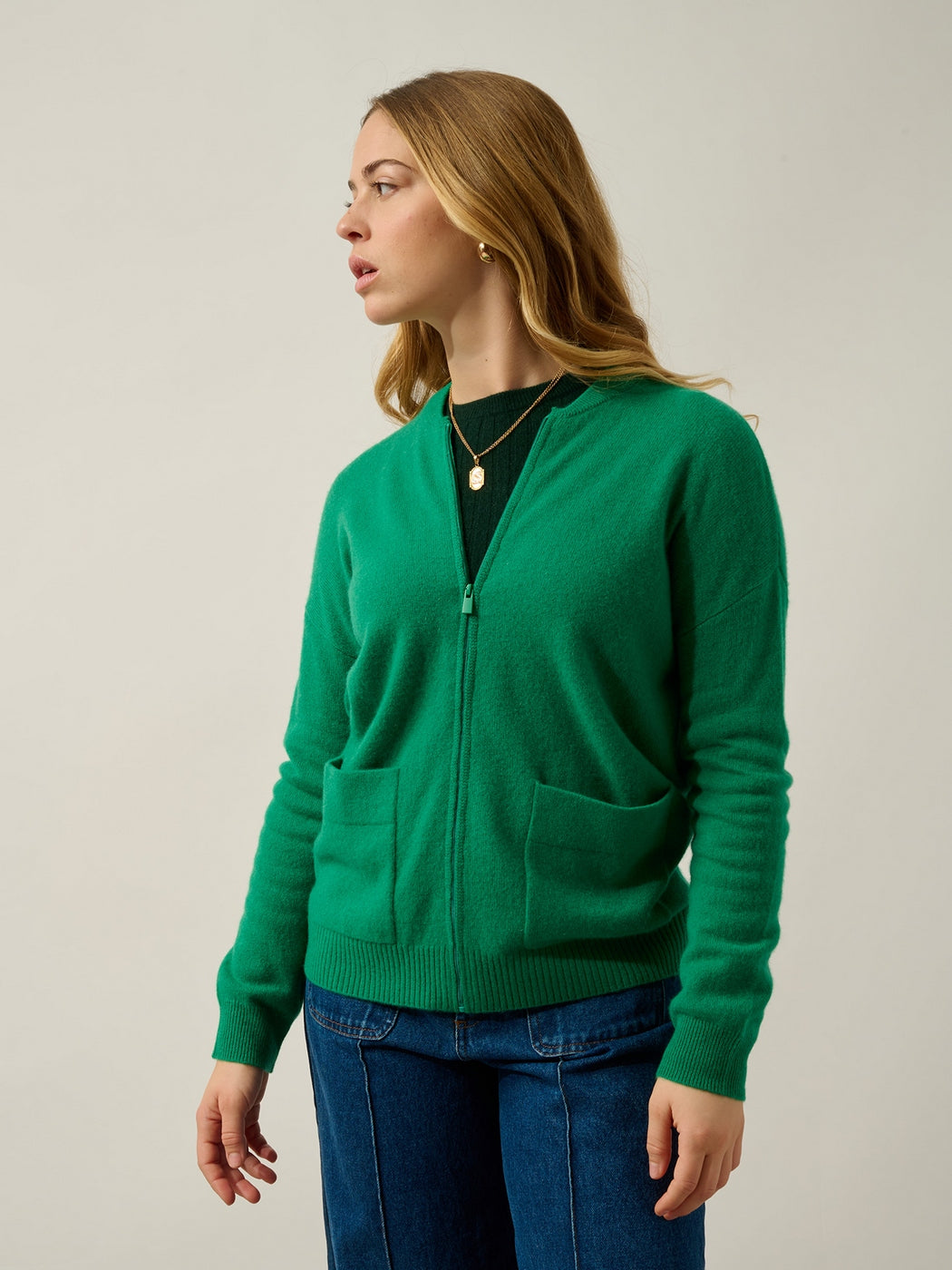 Gilet Zippé Col Mao Ervie - Menthe