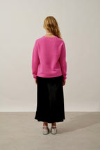 Pull Col V 4 Fils - Amrita - Rose