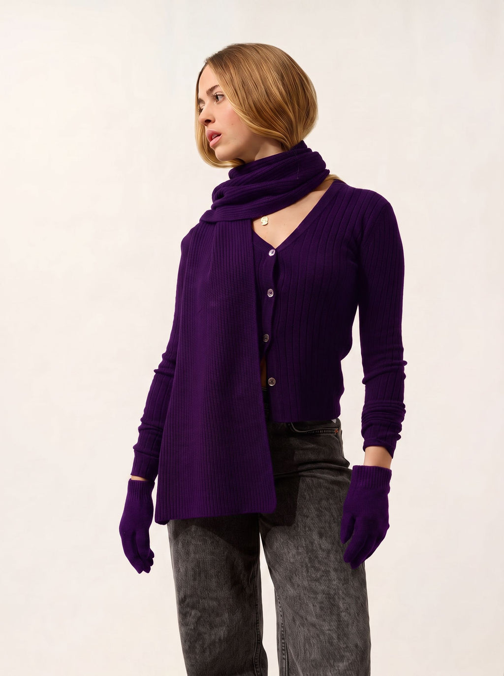 Écharpe 4 Fils Apolline - Violette - Acc