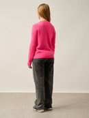 Pull Col Rond 4 Fils Ingrid - Rose Fluo