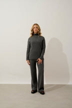 Pull Col Roulé 6 Fils - Elodie - Anthracite Chiné