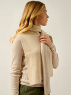 Poncho Ouvert Col Roulé 4 Fils Siv - Avoine