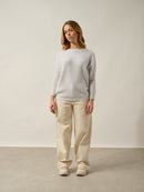 Pull Col Rond Tove - Blanc Chiné