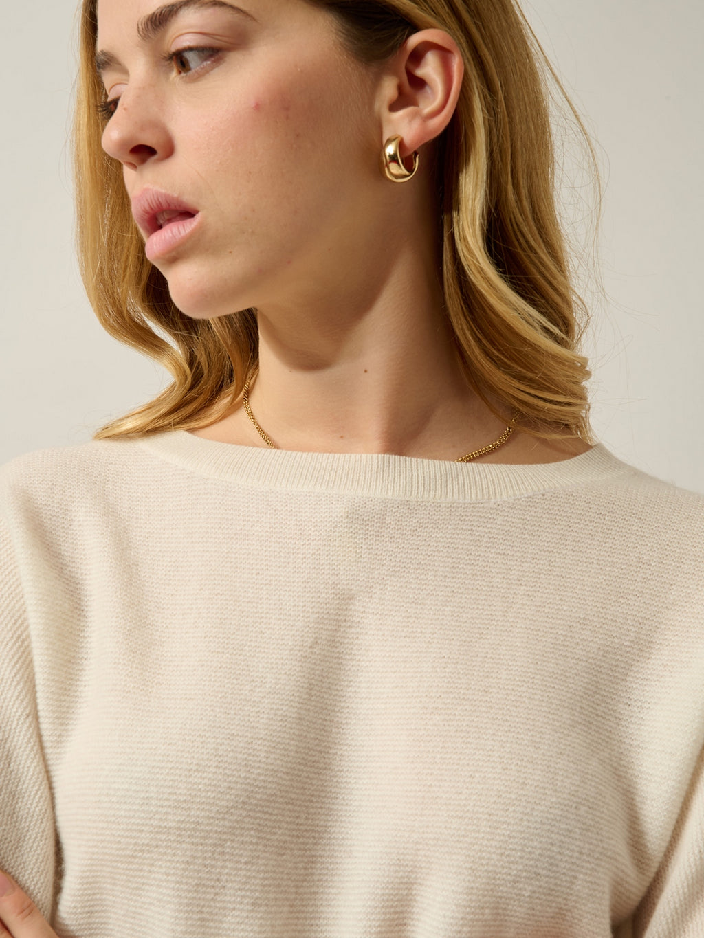 Pull Col Rond Sigrid - Ivoire