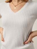 T-Shirt Col V Eira - Neige